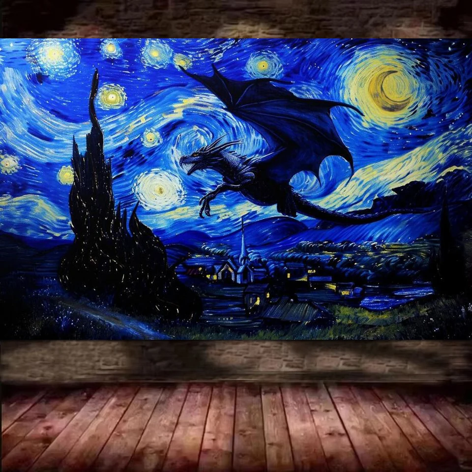 

Surreal Star Wolf and Woman Diamond Painting Kits for Adults, Diamond Art Kits DIY 5D Full Drill Gem Craft for Home Decor Gift