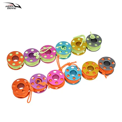 1 PCS Scuba Diving Aluminum Alloy Mini Spool Finger Reel Pendant With High-quality Nylon Ropes Souvenirs For Diving Enthusiasts