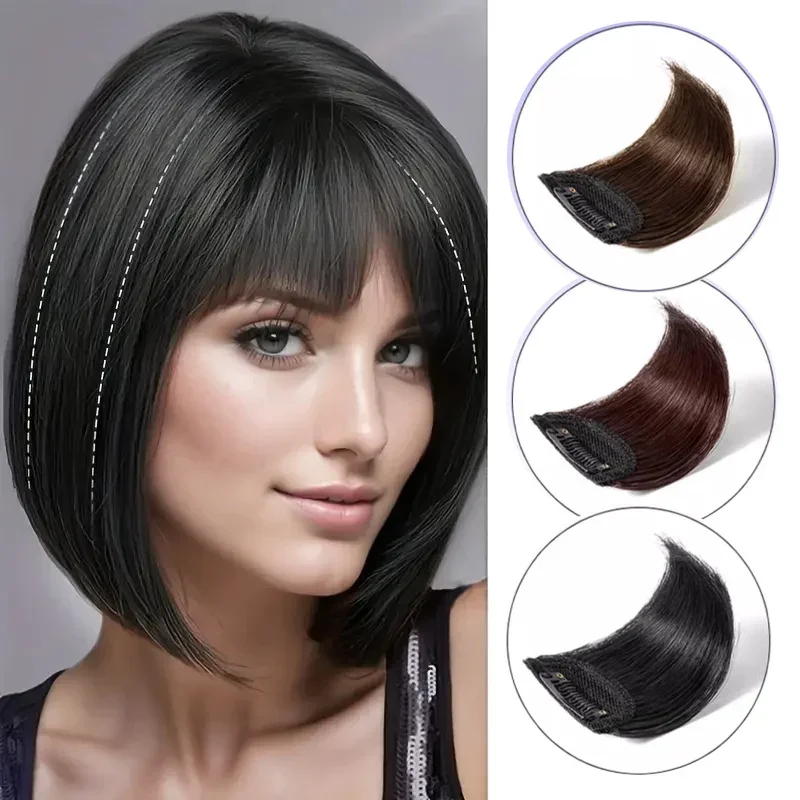 10-20cm 100% rambut manusia bantalan klip pada ekstensi wanita pendek lurus tak terlihat mulus jepit rambut menambahkan Volume ekstra potongan