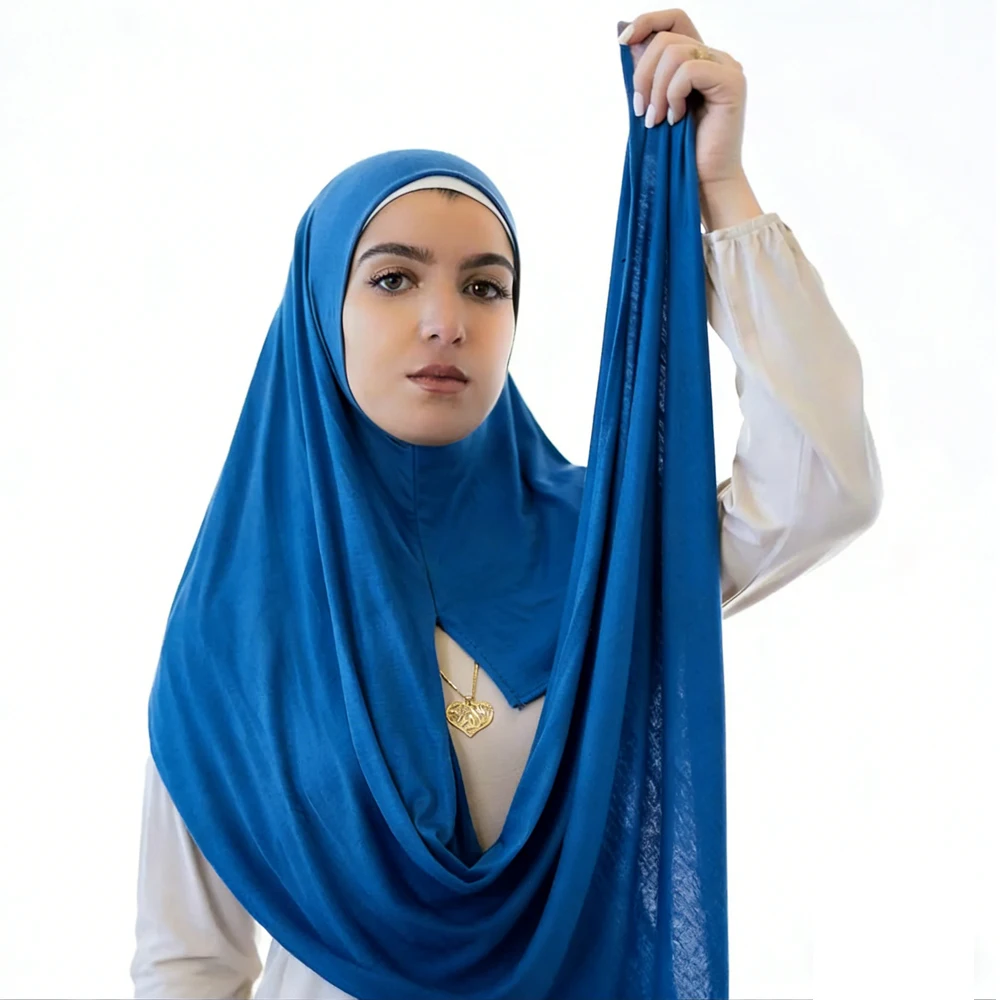 

Мгновенный хиджаб-шарф для женщин, мусульманский хиджаб, легко надеваемый, из джерси, мягкий, накидка-шарф, исламская шаль, тюрбан, бандана