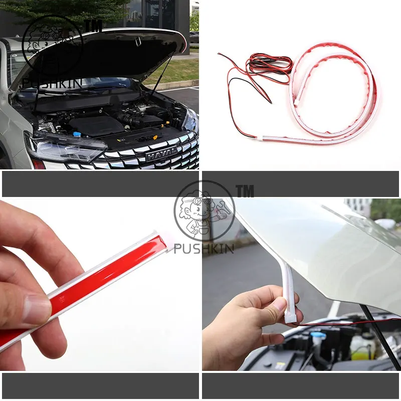 Iluminación del maletero del coche compatible con HAVAL H6 4th 2024 2025, luz de ambiente del maletero del capó delantero, barra de luz modificada, accesorios de Interior del coche