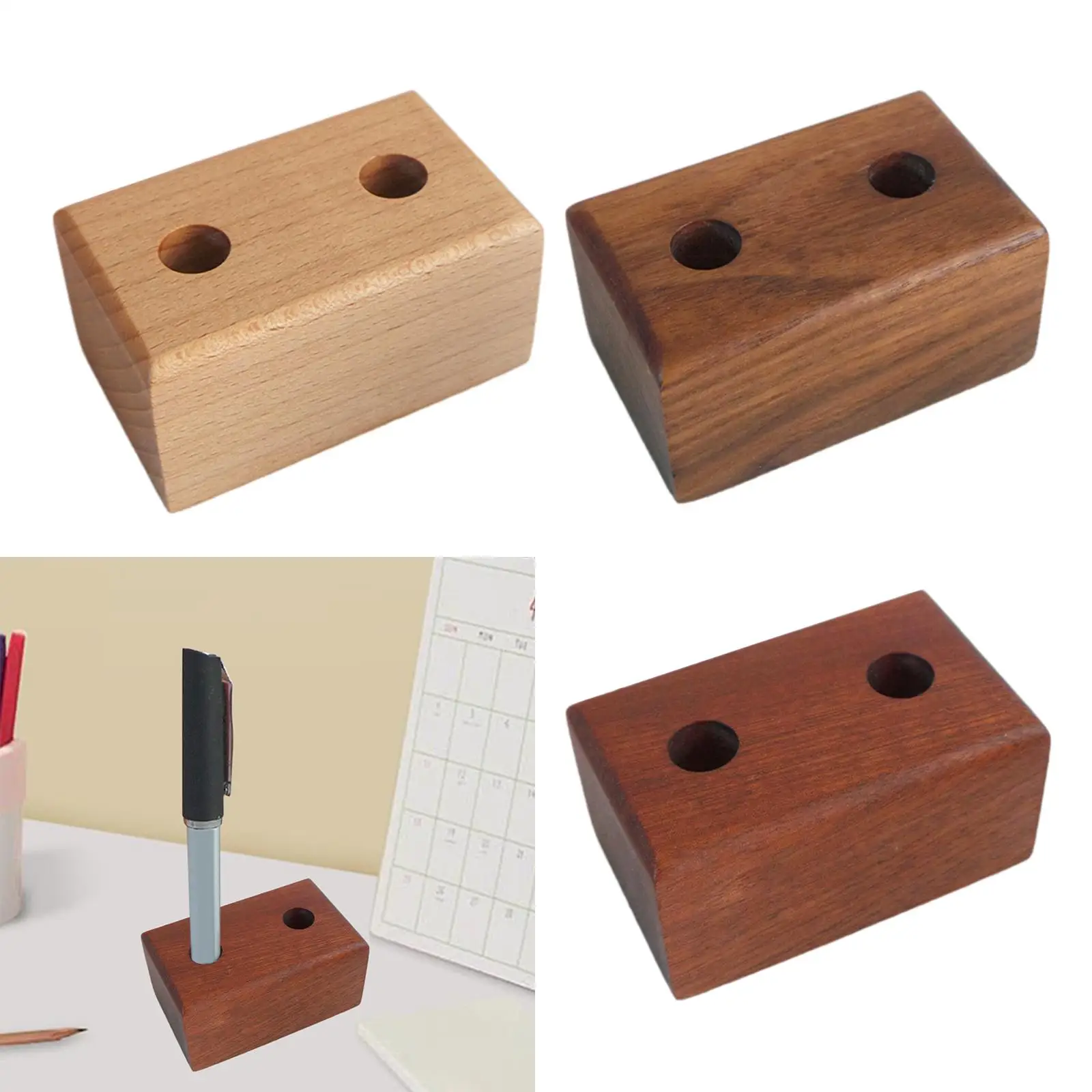 

Wooden Pen Stand Modern Multipurpose Office Supplies Practical Sturdy Pencil