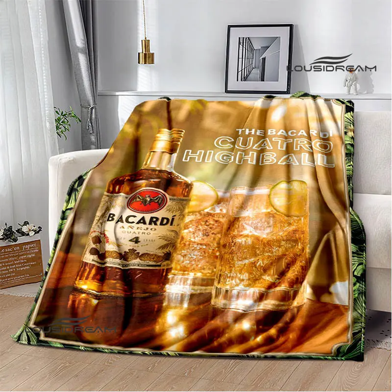 Bacardi Wine Logo Print Blanket Fashion Warm Beautiful Flannel Soft And Comfortable Home Travel Blanket Birthday Gift