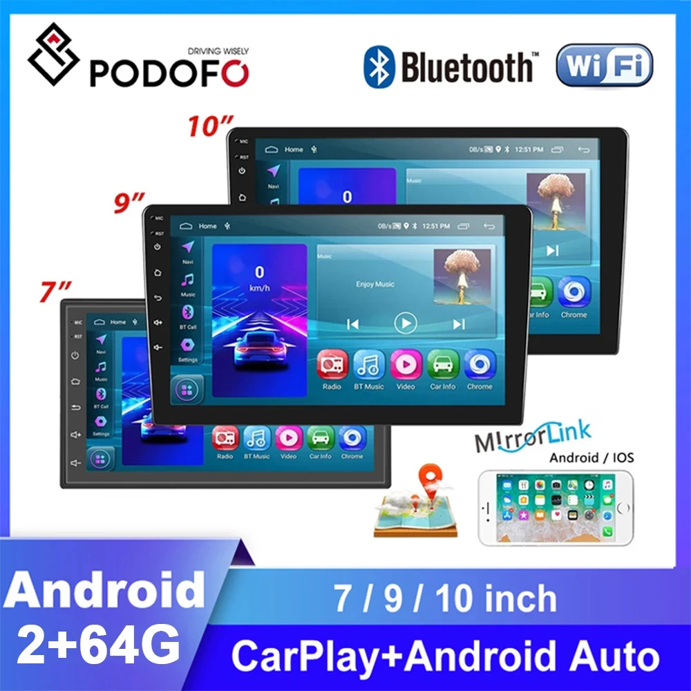 

Podofo Android 2 Din Car Radio 7 9 10″ Multimedia Video Player Carplay Stereo For Volkswagen Toyota Nissan KIA Ford Honda Lada