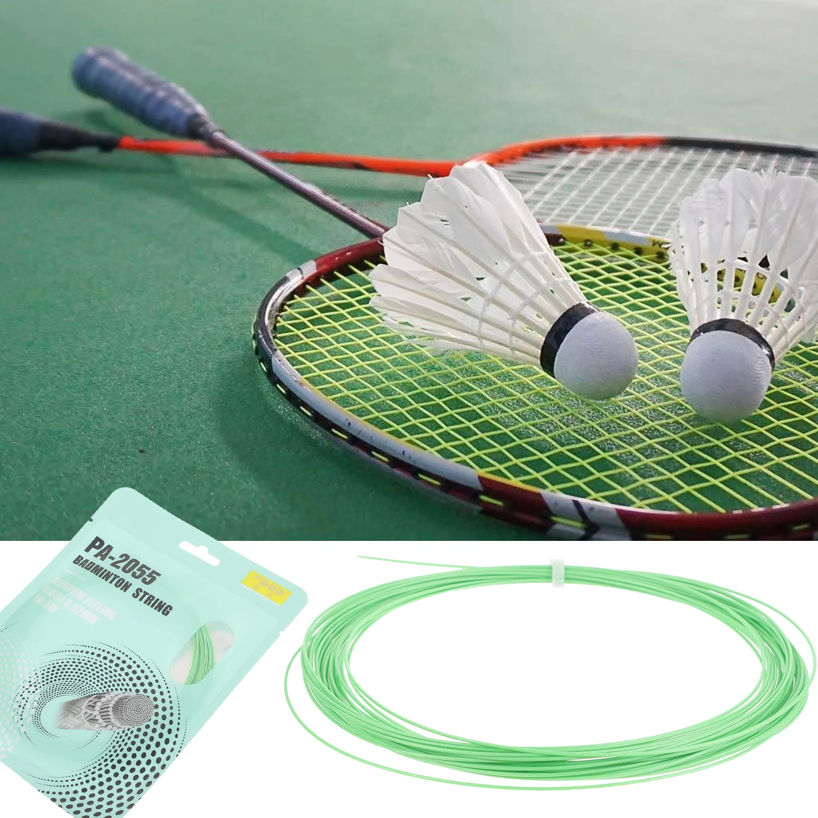 

1 Roll Thick Badminton Racket String Durable Nylon Replacement Training Use 12M Long Bright Color Easy Cut Replaceable Racquet