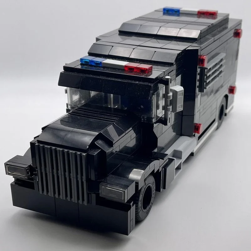 661 قطعة MOC الشرطة SWAT شاحنة 8 مسمار مدينة أبطال لعبة مجسمة اللبنات تجميع DIY بها بنفسك فكرة هدايا عيد الميلاد التعليم الاطفال #4