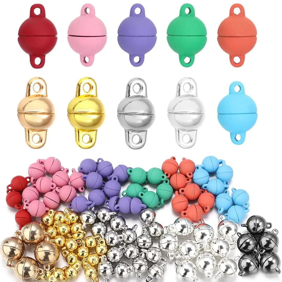 5-10Sets Alloy Magnetic Clasps Round Ball Magnetic Clasps Connectors For DIY Bracelets Necklace Jewelry Making Accessories