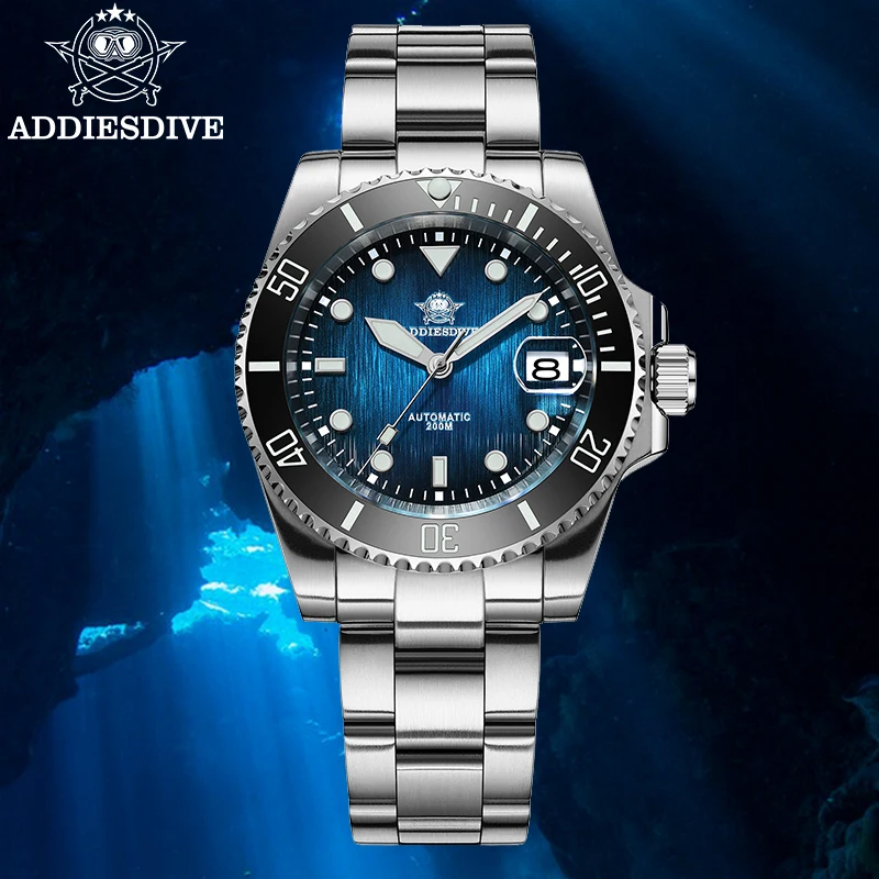 

ADDIESDIVE New Watch for Men 41mm Sapphire AR Coating Fashion Wristwatch Luminous Luxury NH35 Automatic 20Bar Diver's Watch