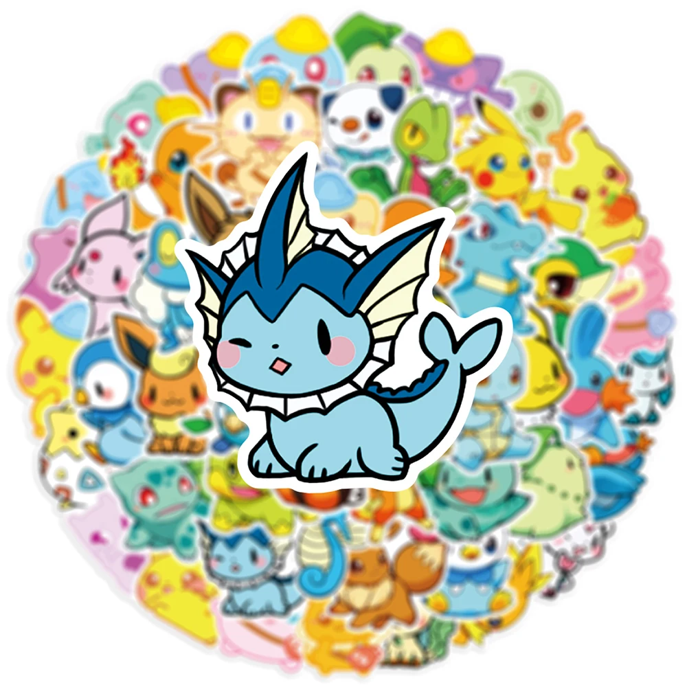 10/30/50PCS Cute Pokemon Anime Game Graffiti Stickers DIY Suitcase Fridge Phone Laptop Guitar Car Cartoon Joke Sitcker for Kid