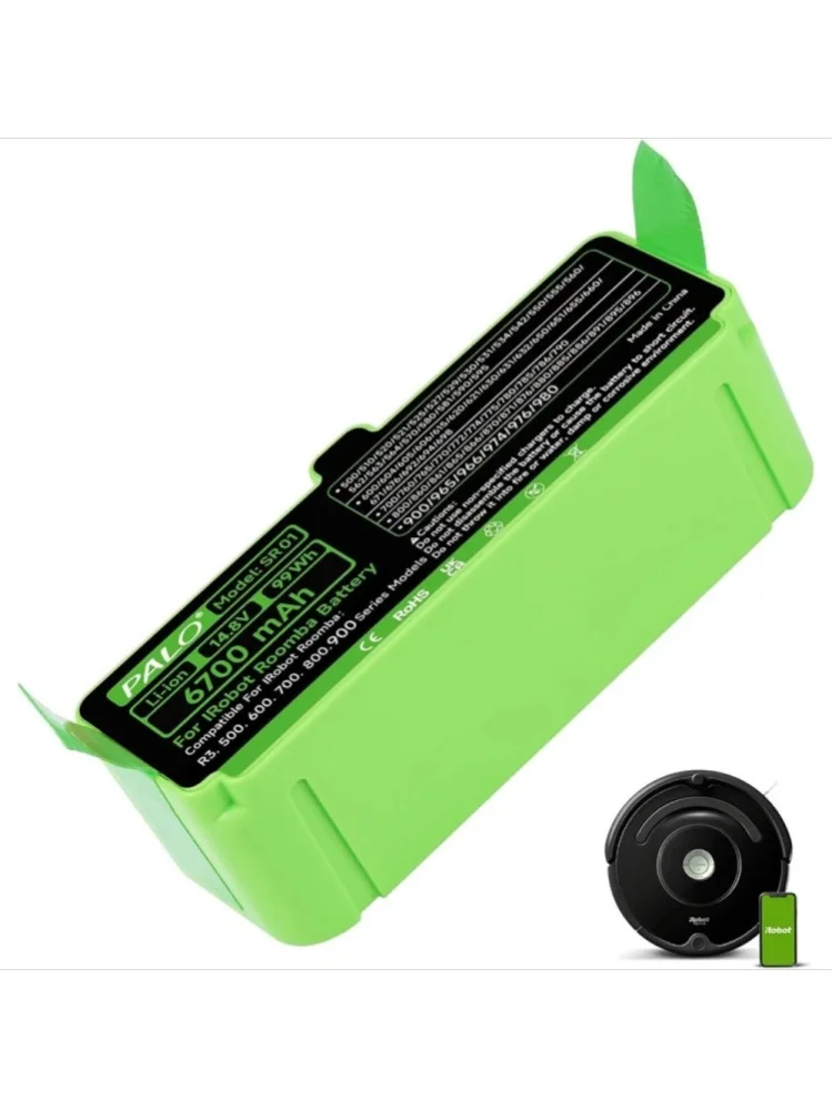 Zamienna bateria litowo-jonowa 6700mAh kompatybilna z odkurzaczami iRobot Roomba serii 500 600 700 800 900 — 2