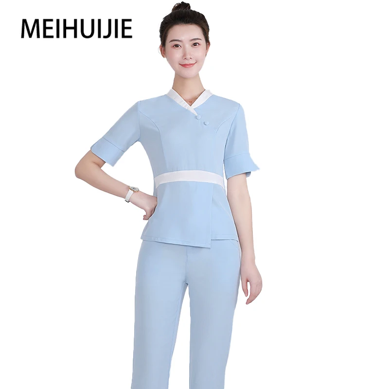 

Beautician Work Clothes Hotel Reception Clothing Spa Uniform Beauty and Skin Care Professional Women's Waiter Overalls Suit