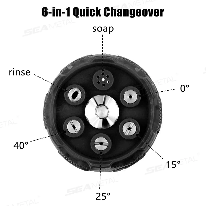 فوهة بخاخ غسيل السيارة عالي الضغط من SEAMETAL ، فوهة هواء ري قابلة للتعديل ، موصل سريع لحديقة السيارة والمنزل #5