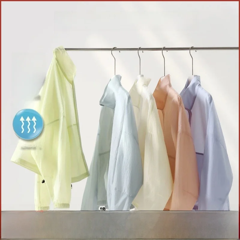 Pakaian Luar Pelindung Matahari UPF50 Wanita, Mantel Luar Ruangan Ringan dan Bernapas, Keren dan Nyaman, Bahan Nilon Poliester, Penutup Ritsleting...