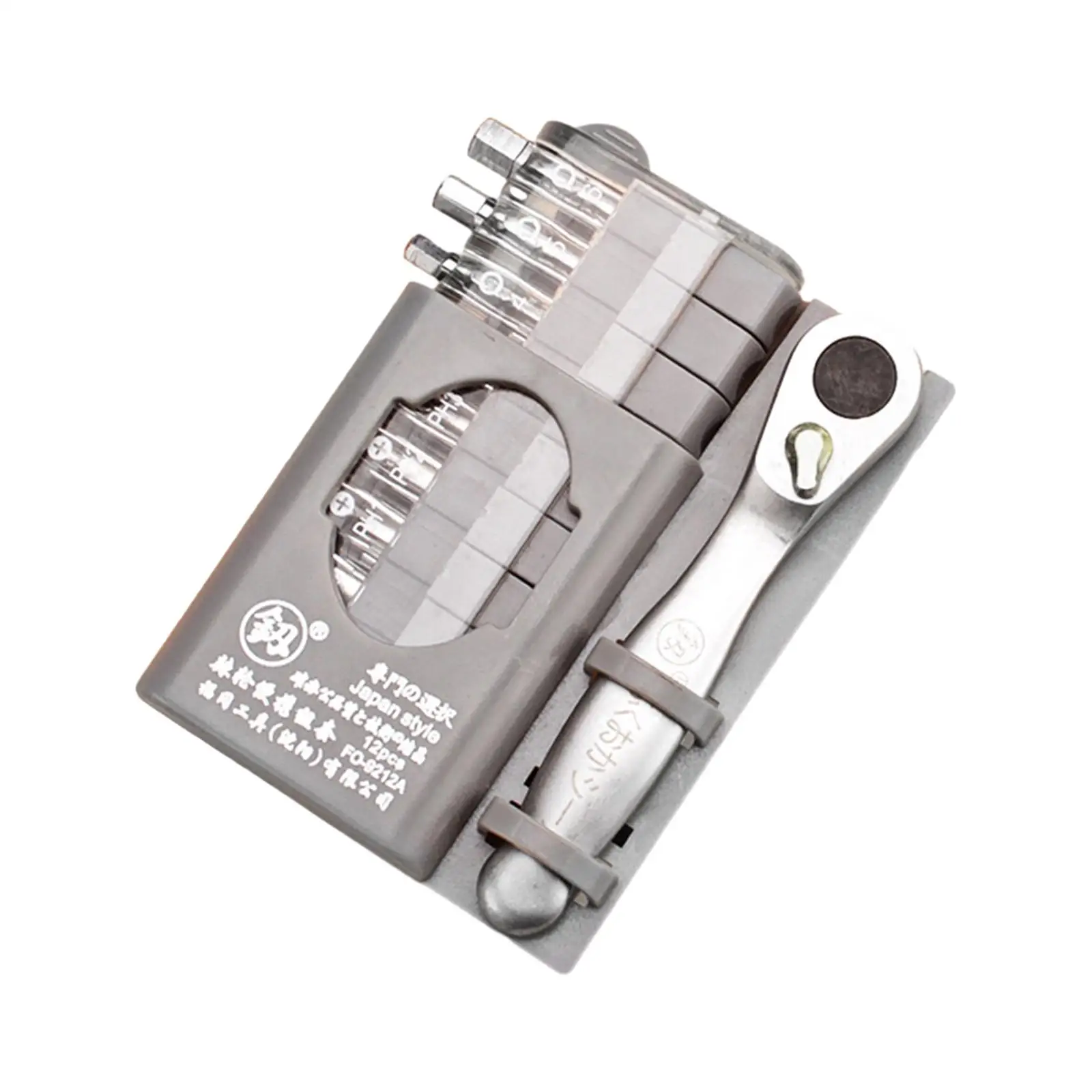 Alloy Steel Mini Ratchet Wrench Set 12 in 1 with 10 Screwdriver Bits for Car Repair and Bicycle Maintenance Tools