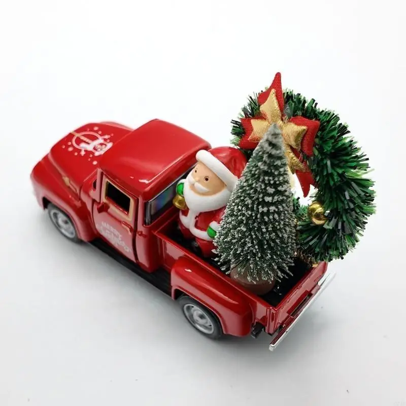 Christmas Mini Metal Truck Farm Pickup Truck Decors Farmhouse Tiered Tray Decors C7AC