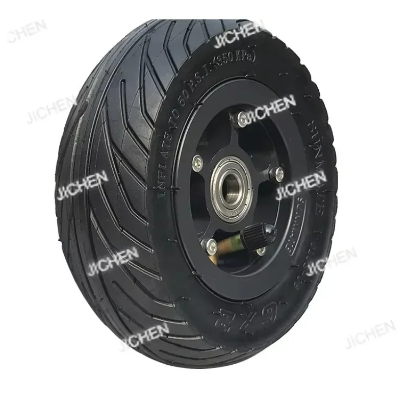 ZQ سكوتر كهربائي صامت مزدوج تحمل عربة سبائك الألومنيوم عجلة قابلة للنفخ بوصة 6 7 بوصة 8 محور عجلات الإطارات