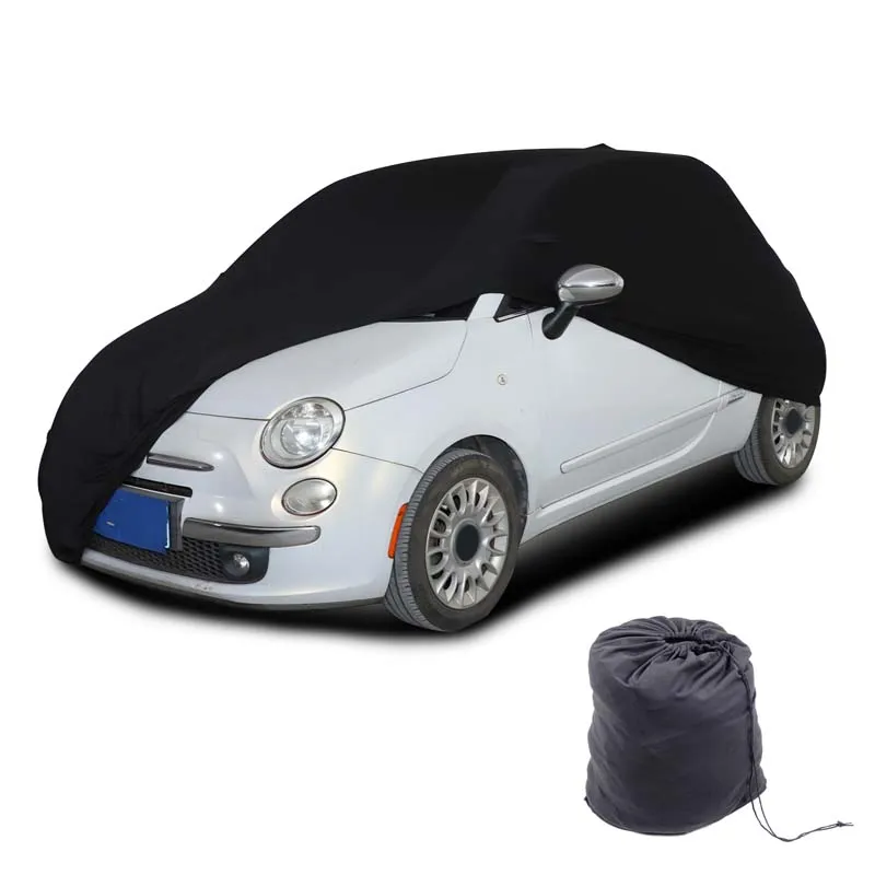 

For Fiat 500 2010-2022 Velvet Black Car Cover Dustproof Snowproof Sunscreen UV Cover Car Modification Accessories