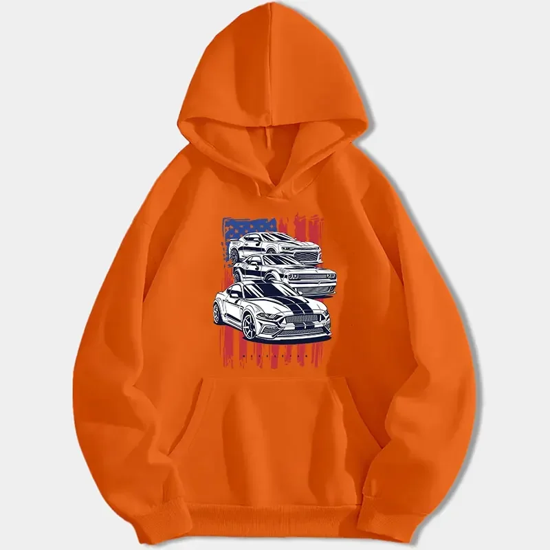 Mustang Camaro Challenger Car Hoody Autumn Winter Men Women Long Sleeve Casual Hooded Pullover Fashion Keep Warm Sportswear
