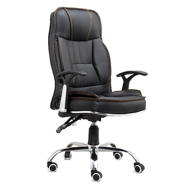 Leather Swivel Ergonomic Office Chair Wholesale High Back Black Computer Desk Chair  with Wheel