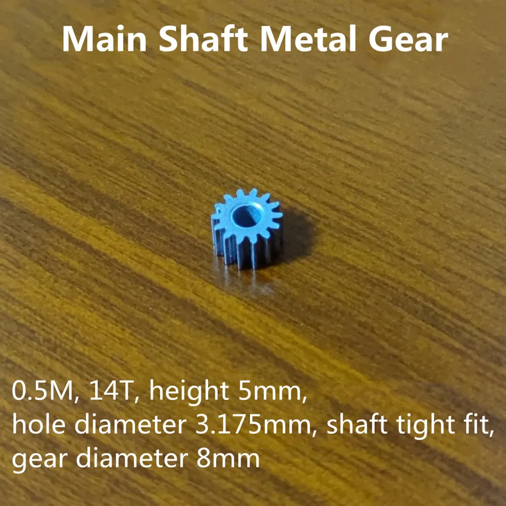 

5PCS/LOT 0.5M 14T STEEL GEAR Motor Output Gear Shaft Gear 45# steel 3.175mm Shaft Tight Fit Gear Diameter 8mm