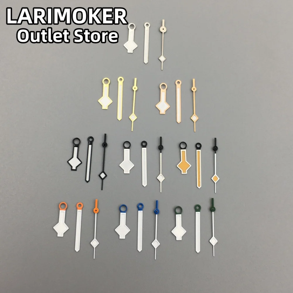 

LARIMOKER серебряные, розовые, золотые, черные, желтые, зеленые, синие, подходят для NH35 PT5000, снежинки, часы, ручные иглы, зеленые, светящиеся