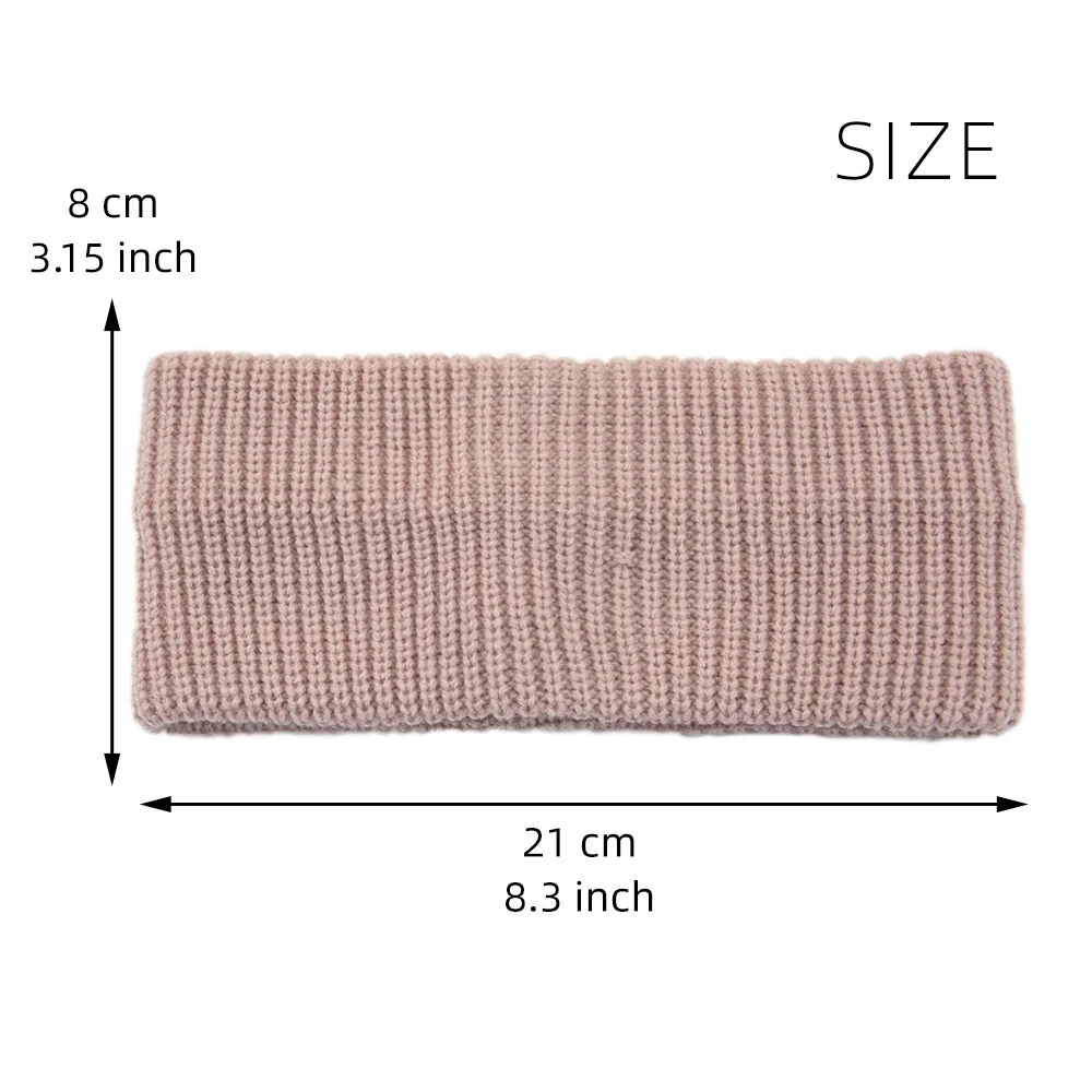 Simple Solid Color Knitted Wide Headband Women Sports Hairbands Vertical Striped Korean INS Head Cover Winter Wool Ear Warmer