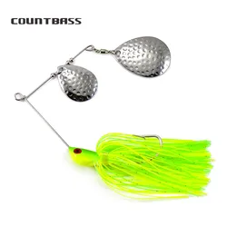 COUNTBASS Spinnerbaits with VMC Hook 9255 Silicone Skirt Wire Baitss Fishing Lures For Bass 1/4oz 3/8oz