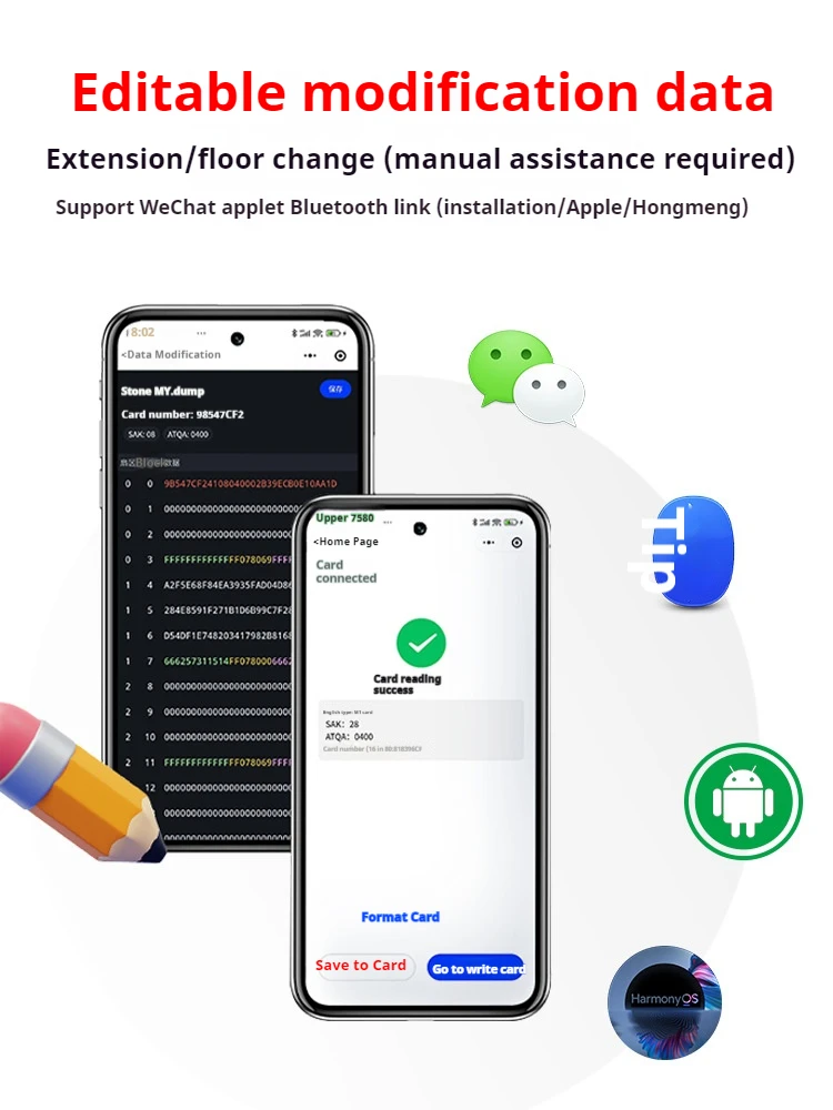 Imagem -02 - Dispositivo de Leitura e Gravação Nfc Leitor de Cartões de Contato Decodificador Criptografado Compatível com Bluetooth Telefone Icid Versão 2024