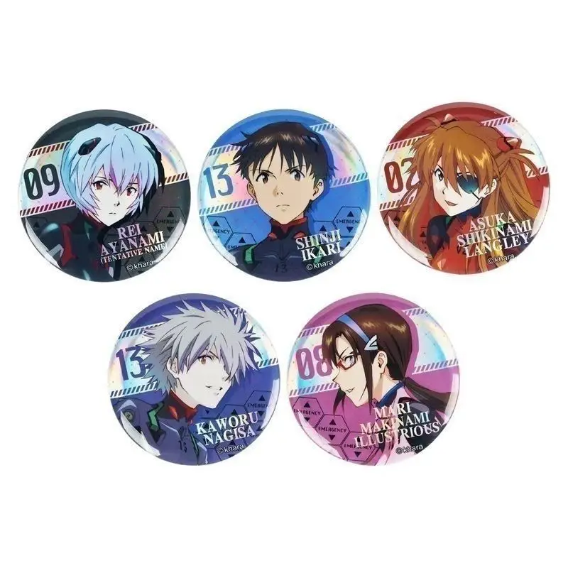 New Neon Genesis Evangelion EVA anime creative bright film laser badge Ayanami Zero Asuka tinplate DIY bar brooch gift wholesale