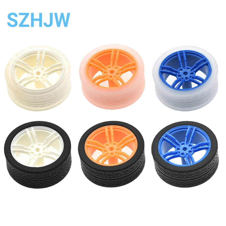 New Smart Car DIY Accessory Wheel Model Rubber Wheels TT Motor Tires 65*27mm