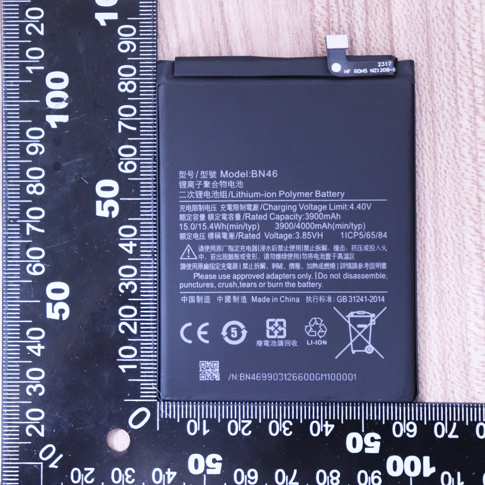 High Quality Original Cell 4000mAh BN46 Battery For Xiaomi Redmi 7 Note8 Note 8 8T Phone Battery Bateria Batterie  Note 8  8T view 5