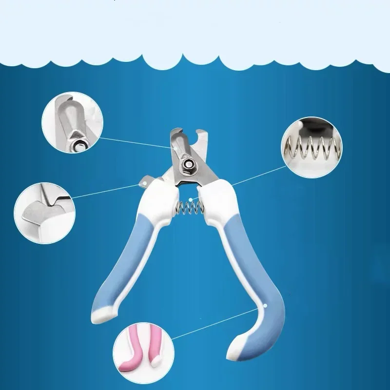 1/2 Pcs Bent Hook Comfortable Pet Nail Clipper with File Universal Pet Nail Clippers Cat and Dog Cleaning Small Blind Clipper