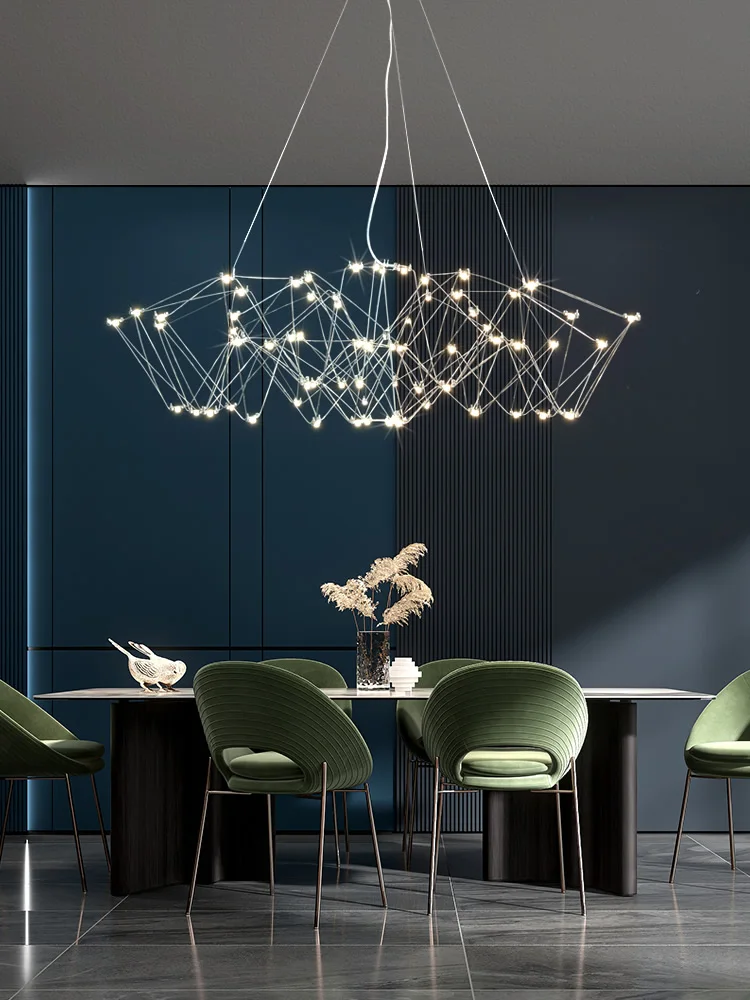 Mantianxing pendant lamp Modern simple living room lamp Designer creative light cube lamp Restaurant firefly LED pendant lamp