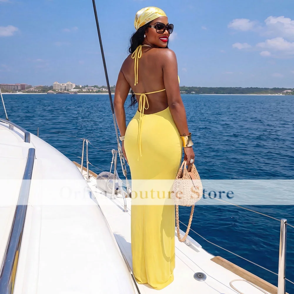 Gorgeous Yellow Evening Dresses Strapless Summer Skirt Women Wedding Engagement Dress Party Gowns Customized