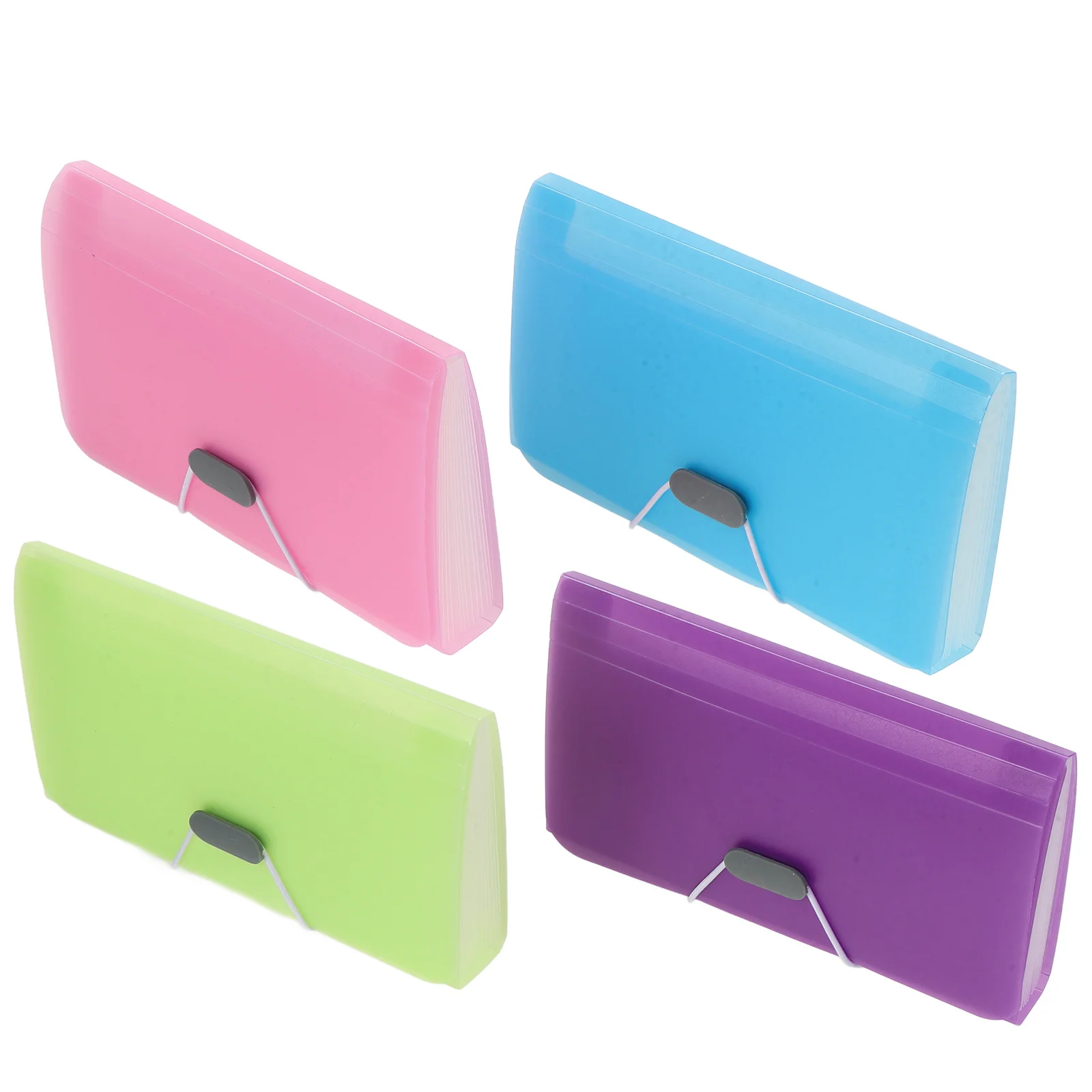 

4pcs Mini Accordion File Receipt Organizer A6 Size Portable Document Storage Bag Household Office File Holder Plastic Expanding