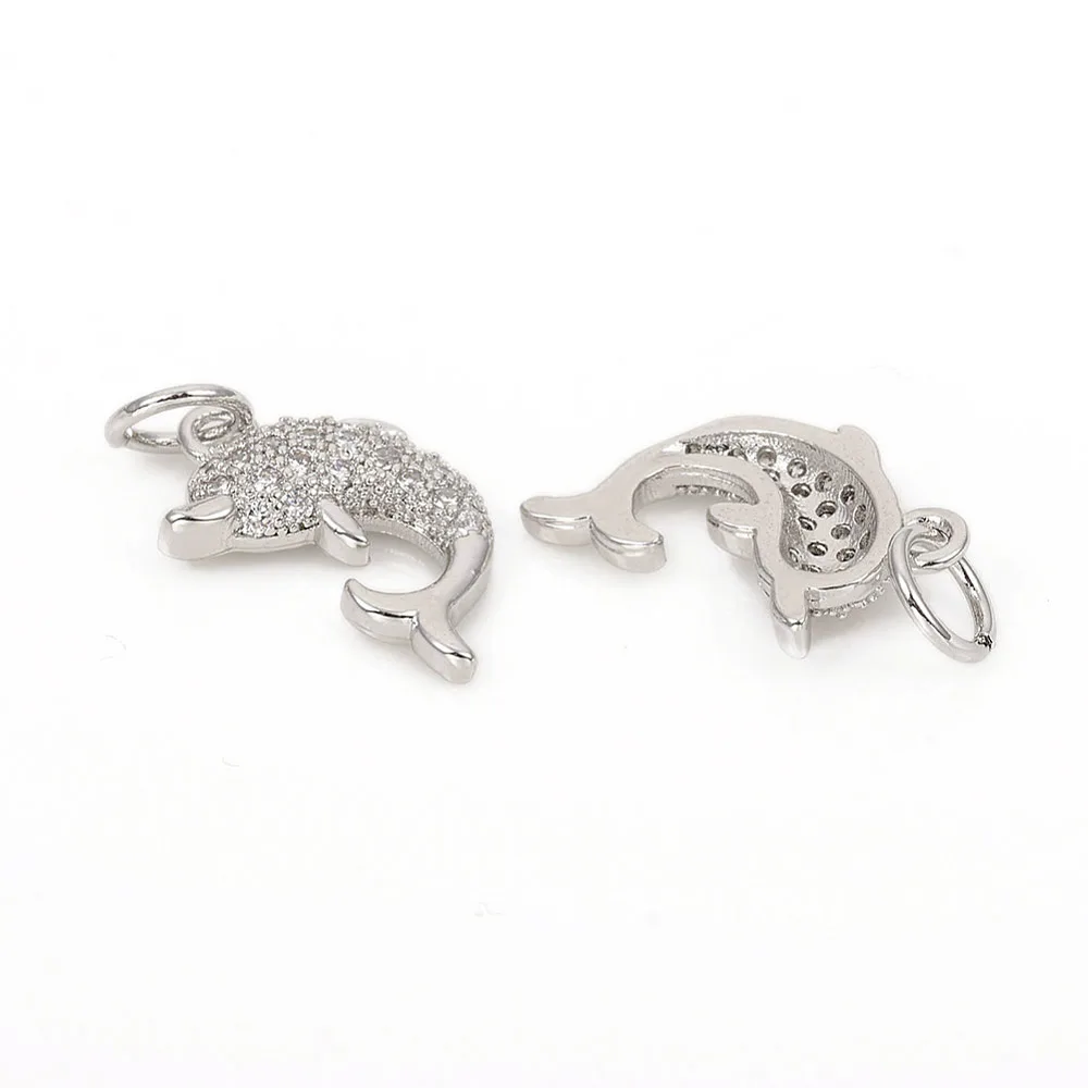PandaHall 10 Stück klare Anhänger mit Delfin- und Ozeanmotiv, 14 x 9 x 2,5 mm, für die Herstellung von Halsketten, Armbändern und Schmuck – Detail 5