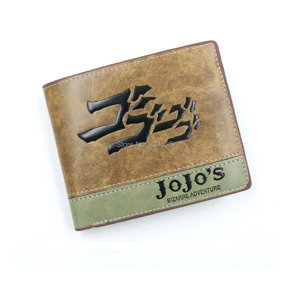 Anime JoJo Bizarre Adventure Khaki Herren Bifold PU Synthetische Geldbörse Coole Kujo Jotaro Geldbörse Geldklammer – Detail 2