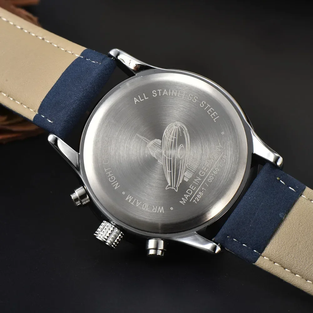 Mode Zakelijk Zeppelin Herenhorloge Multifunctioneel Timing Automatische Datum Retro Horloge Luxe Merk Vrije tijd Quartz Horloge