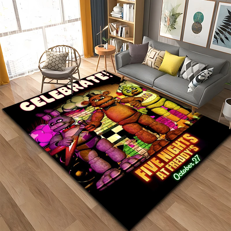 3D FNAF-Five-nights-At-Freddys Pattern Rug Large Area Carpet for Living Room Kid Bedroom Sofa Kitchen Decorate Non-slip Mat Gift