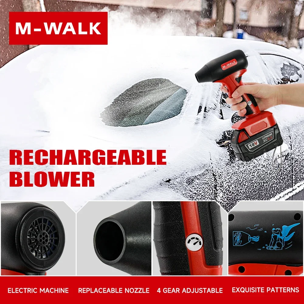 M-WALK 電動ターボブロワージェットファンハイパワー ブラシレスハンドヘルドリーフブロワー ミルウォーキー18Vバッテリーピン用ダストブロー