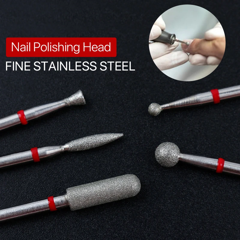 Nail Drill Bits Clean Grinding Head Corundum Tungsten Steel Electric Cuticle Detail Clean Rotary For Manicure Polishing Tool