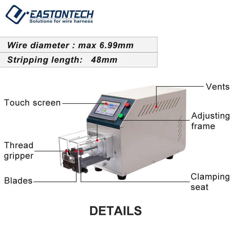 EW-06F Maximum 9 layer Semi-automatic 1.13-9.5mm diameter coax cable strip machine Coaxial Wire Stripping Machine