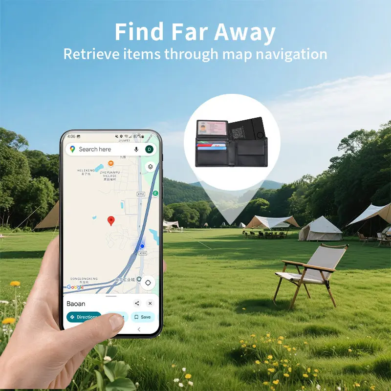 QR Code Anti-Lost GPS Tracker AI Wireless Charging Card Locator Android Finder Tag يعمل مع تطبيق Google لجهاز Pixel Sumsung
