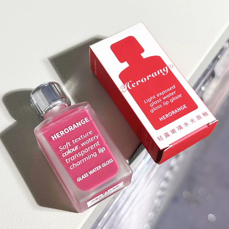 【WHB】HERORANGE Transparent Water Glossy Lip Gloss Mirror Jelly Liquid Lipsticks Long-lasting Lip Tint Stain Cosmetics