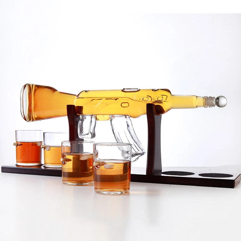 

Изысканная бутылка для виски в форме винтовки — уникальный дизайн для любителей виски, идеально подходит для демонстрации, подарков и коллекционеров