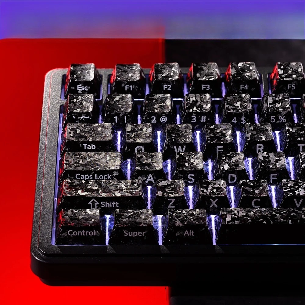 

Carbon Fiber Pattern Keycaps Set Forged Carbon Texture Side Engraved Opaque Original Magnetic Axis Mechanical Gaming Keyboard