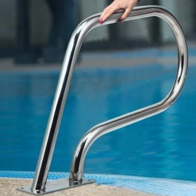 Swimming Pool Entry Ladder: Thickened Stainless Steel, No Pre-drilling Required, Commercial-Grade Handrail for Sturdy Support