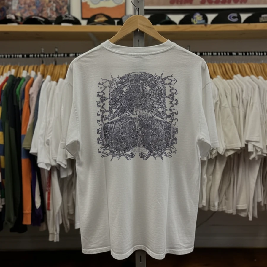 Rare Tool Lateralus Washed White Tee Y2K Style Underground Print Loose Retro Summer