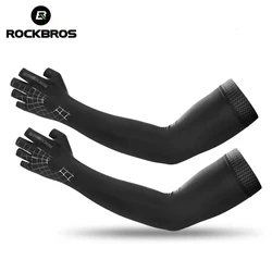 ROCKBROS Sport Arm Sleeve Glove 2 In 1 Breathable Elasticity Running Hiking Driving Sleeves Arms Warmer Glove For Sun Protection