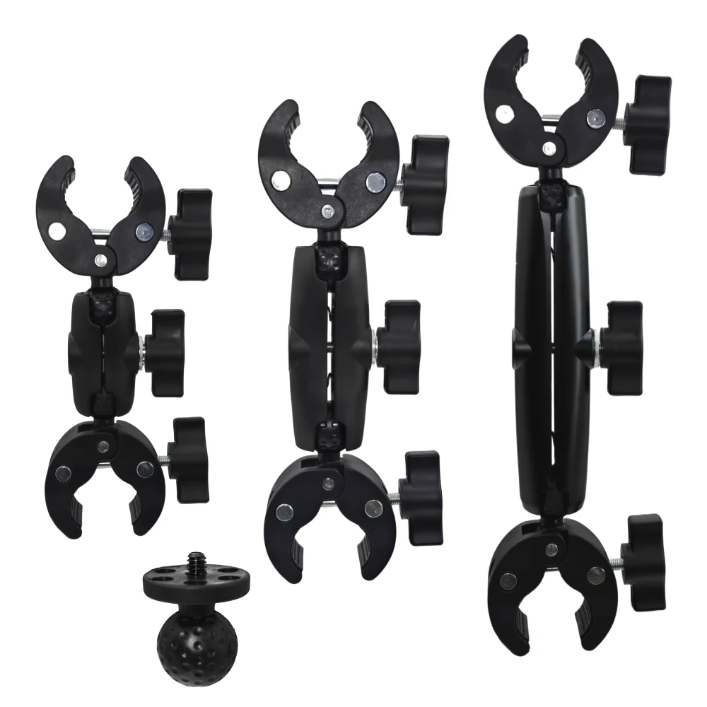 Double Head Clamp Kit For Insta360 X5 X4 X3 Motorcycle Bicycle Double Clip Bracket for GoPro 13 12 Action Camera Accessories